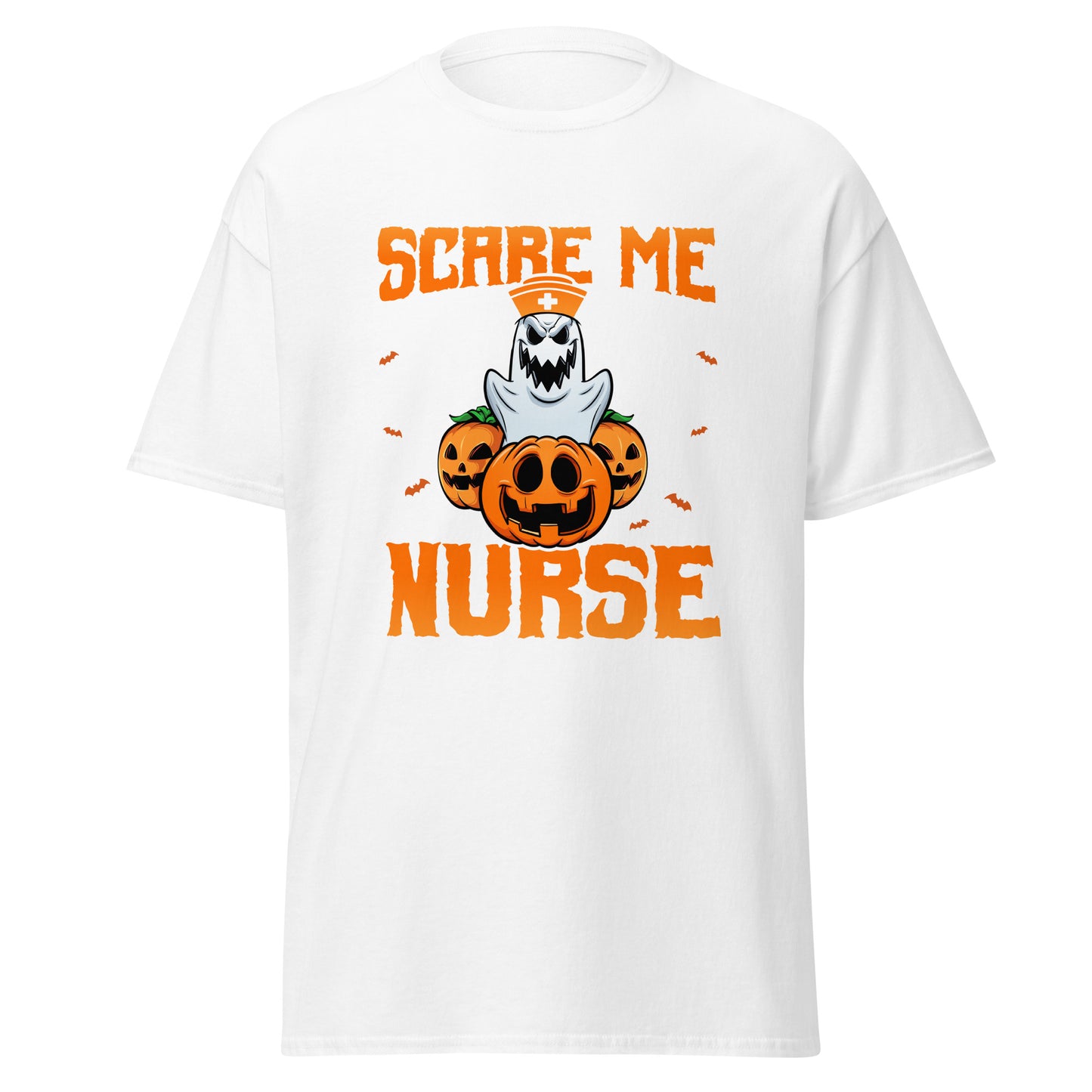 Du kannst mich nicht erschrecken, ich bin eine Krankenschwester, weiches T-Shirt aus schwerer Baumwolle im Halloween-Design