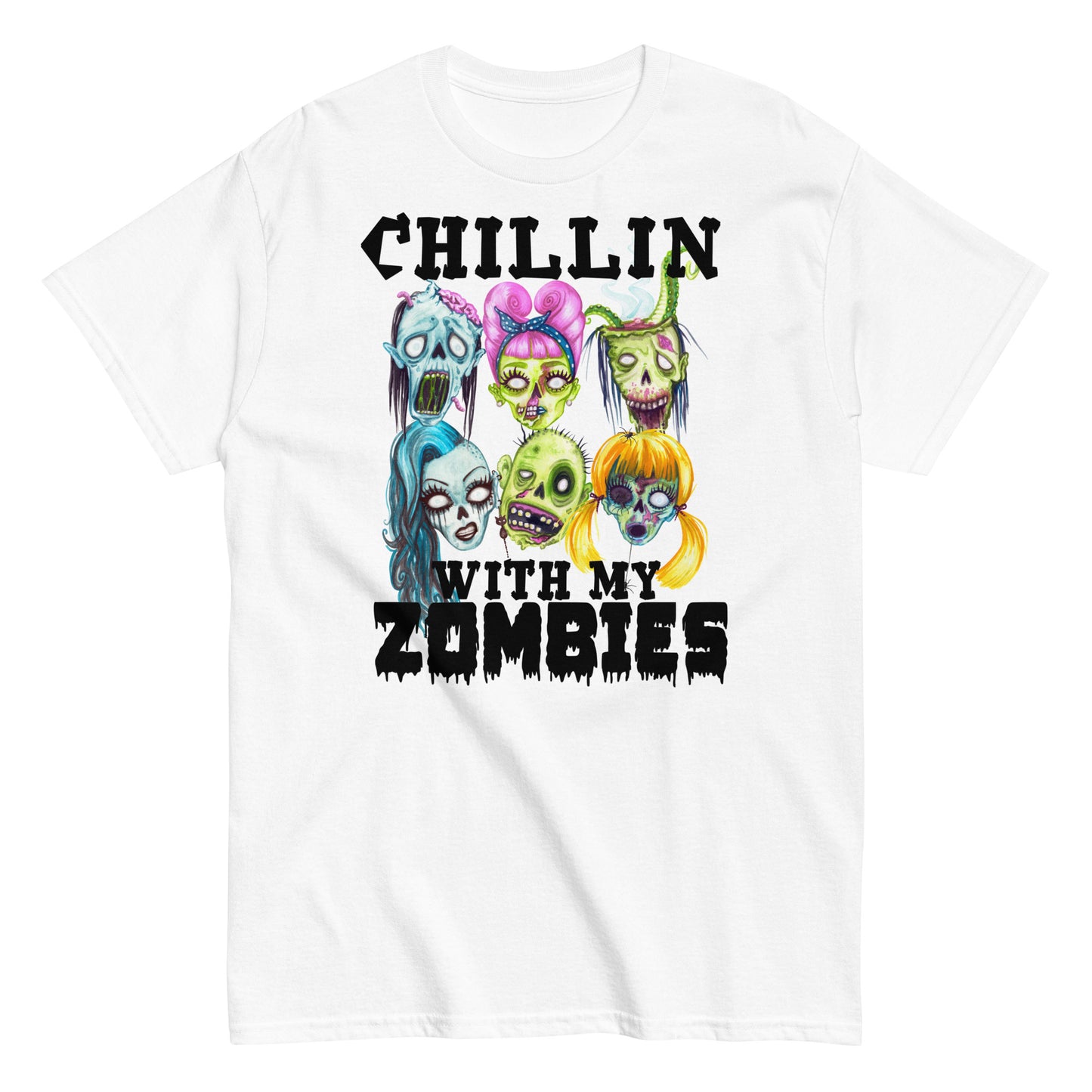 Chillin' with My Zombies: Halloween Soft Tee