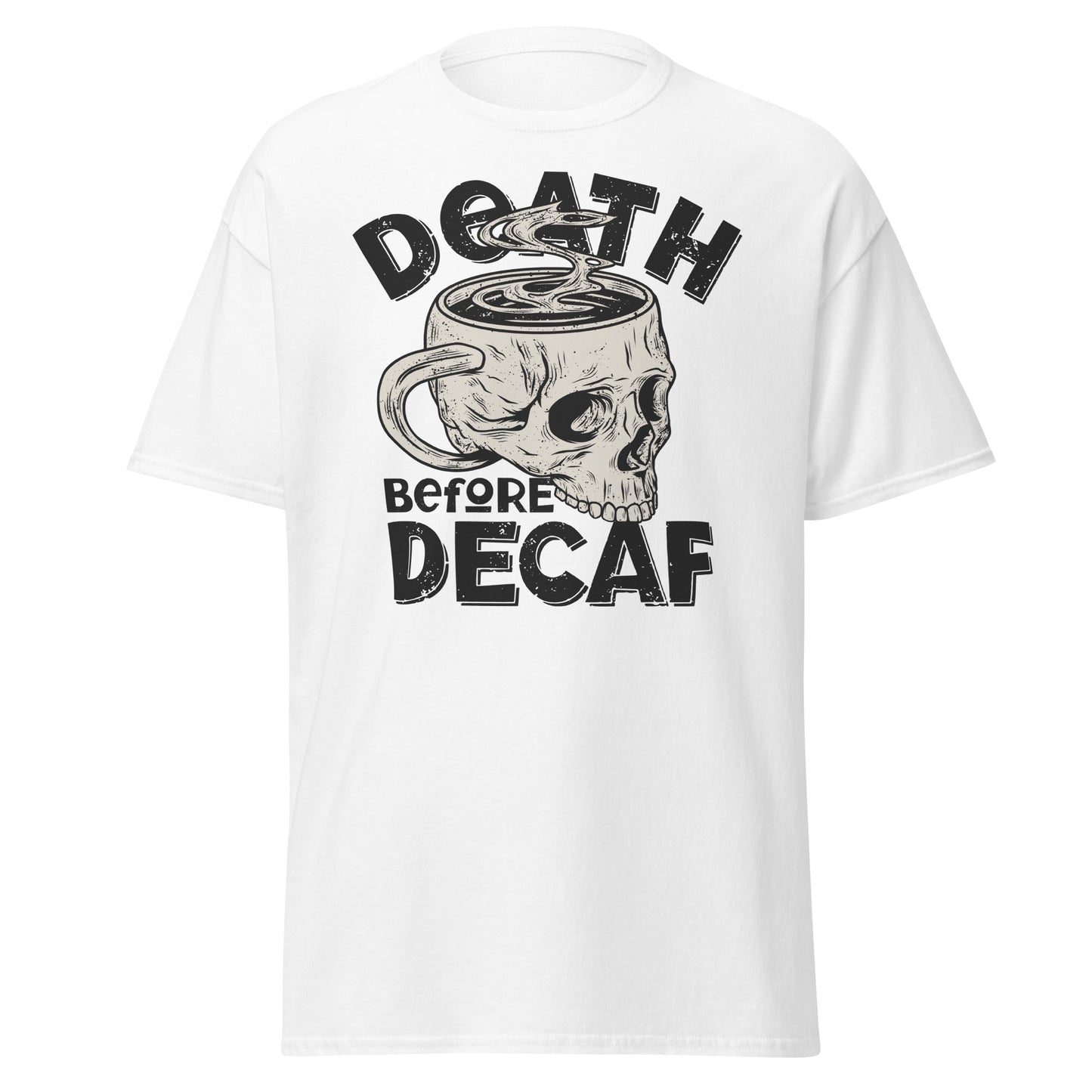 Death Before Decaf: Stylish Halloween Tee