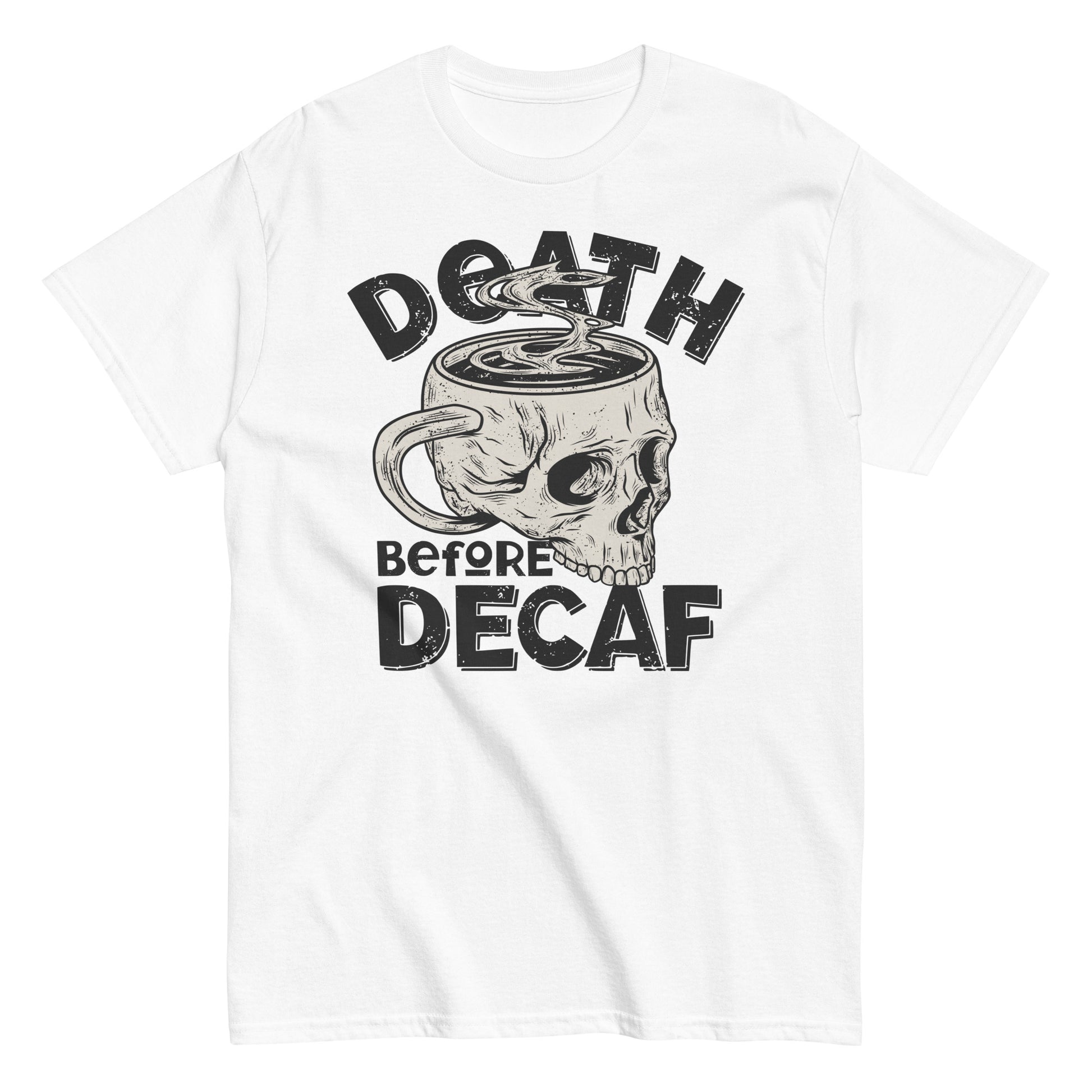 Death Before Decaf: Stylish Halloween Tee