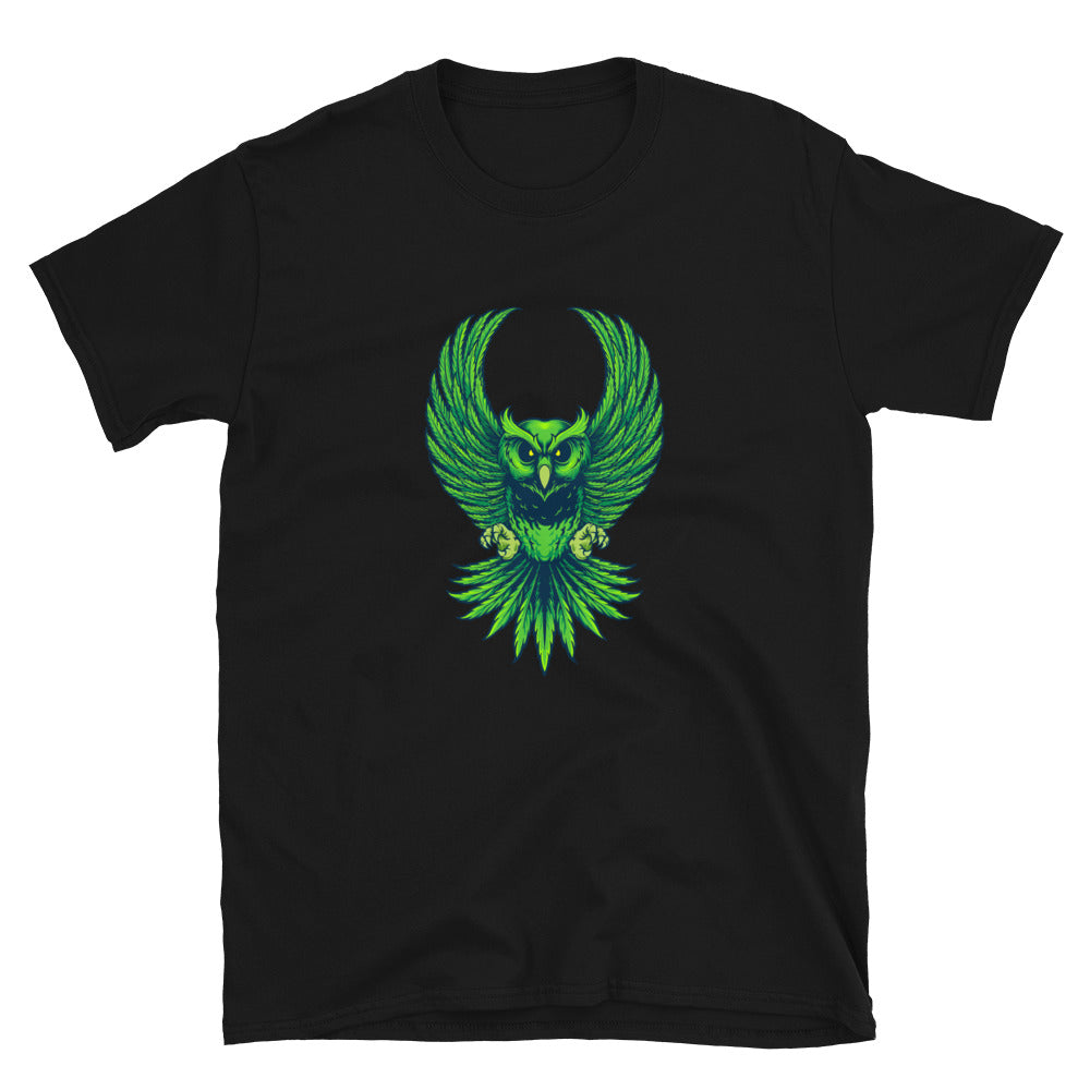 Weed Owl Leaf Cannabis Fit Unisex Softstyle T-Shirt