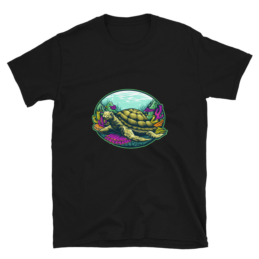 Turtle Under Water Fit Unisex Softstyle T-Shirt