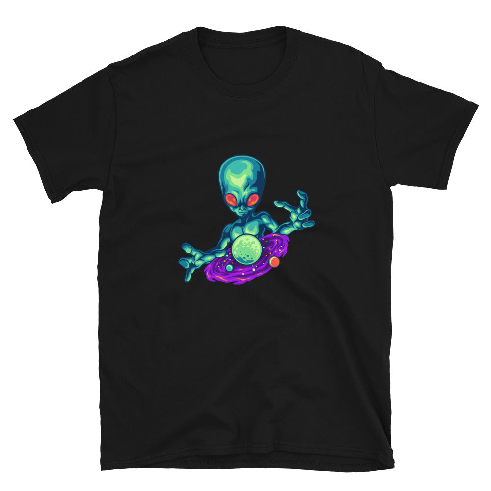 Spooky alien and his galaxy Fit Unisex Softstyle T-Shirt