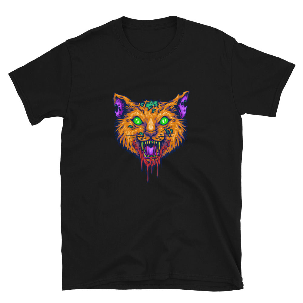Scary monster head cat Fit Unisex Softstyle T-Shirt