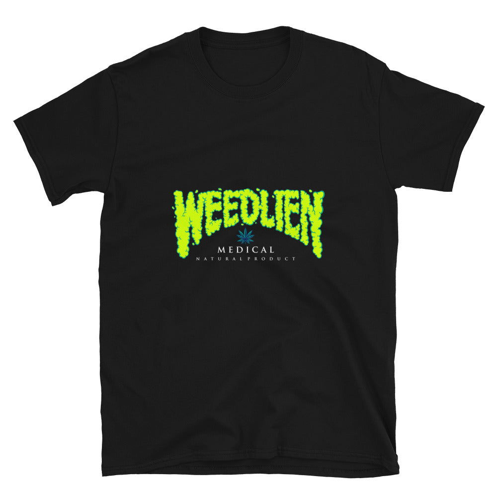 Weed alien word lettering typography HandDrawn Fit Unisex Softstyle T-Shirt