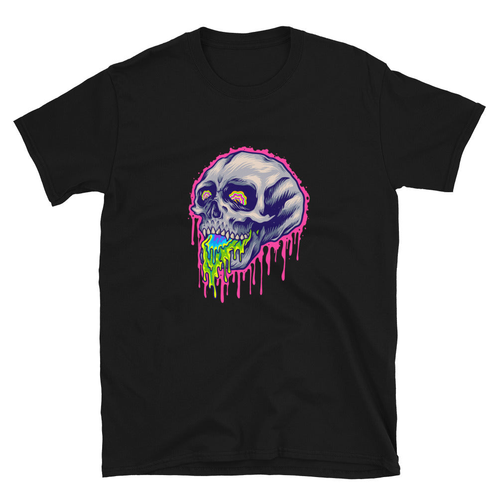 Psychedelic Scary colorful stone Skull Melting Fit Unisex Softstyle T-Shirt