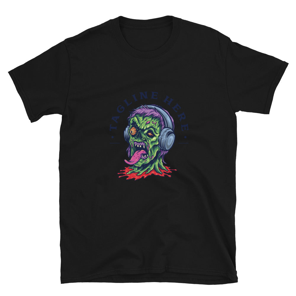 Zombie Vintage Horror Headphone Music Fit Unisex Softstyle T-Shirt