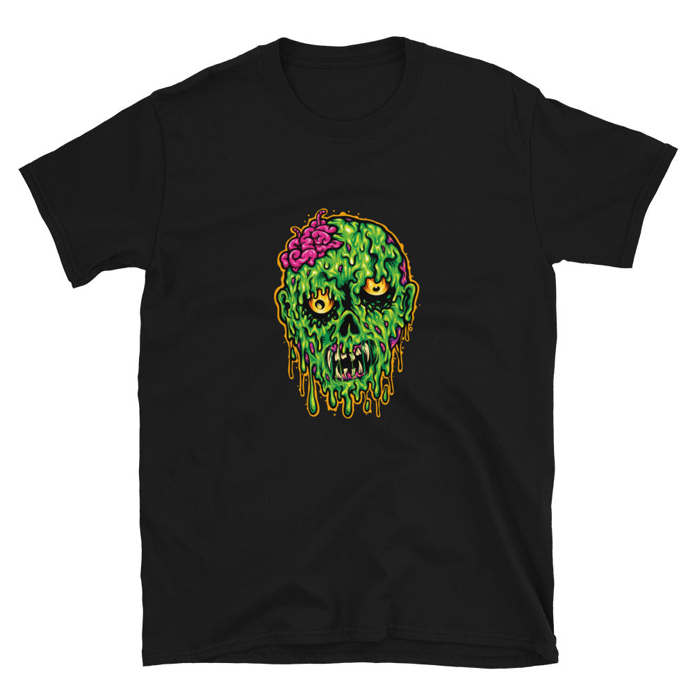 Zombie Head Horror Melting Halloween Fit Unisex Softstyle T-Shirt