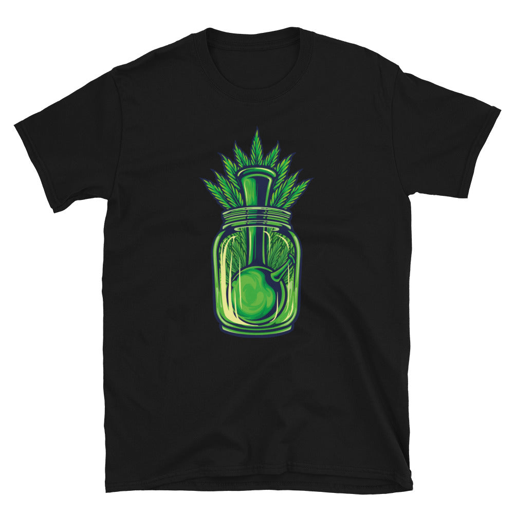 Bong, Weed leaf in a Bottle - Fit Unisex Softstyle T-Shirt
