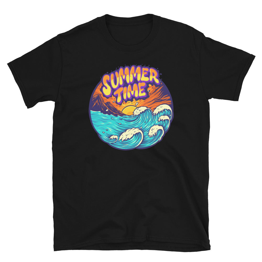 Summer Time Landscape Holiday Fit Unisex Softstyle T-Shirt