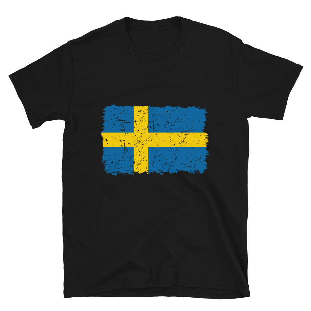 Sweden Grunge Flag Fit Unisex Softstyle T-Shirt