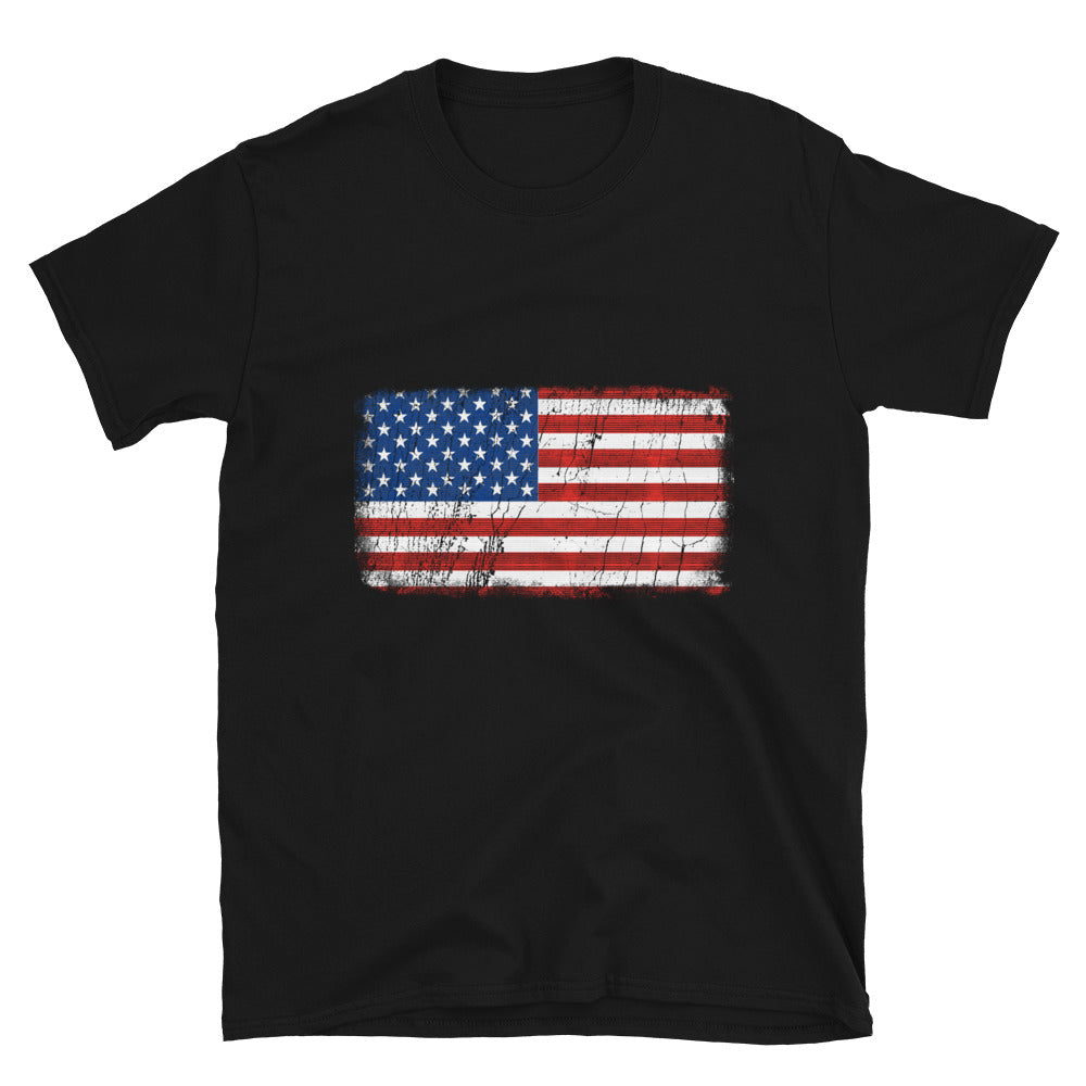 USA-Flagge Distressed Fit Unisex Softstyle T-Shirt