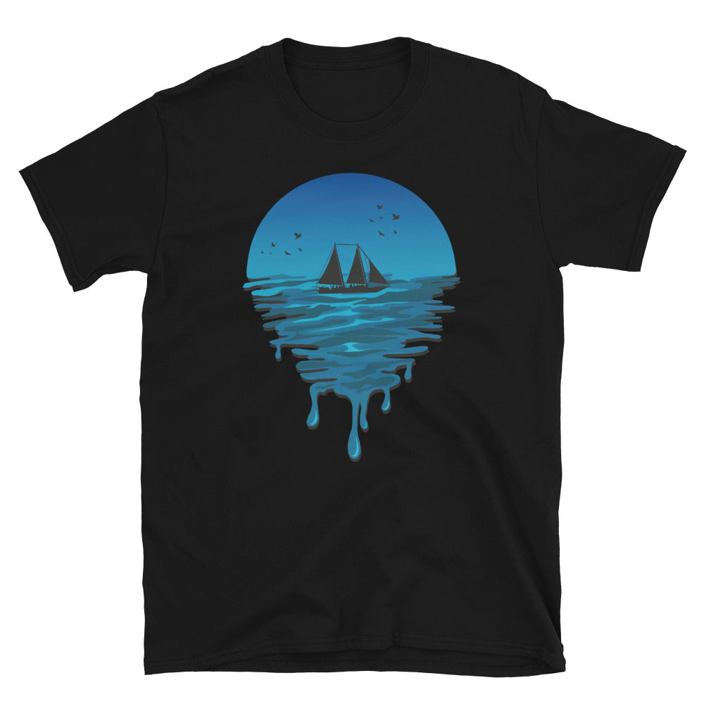 Velero en Melted Ocean Fit Camiseta unisex Softstyle