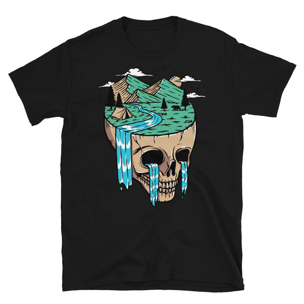 mountain view on skull island Fit Unisex Softstyle T-Shirt
