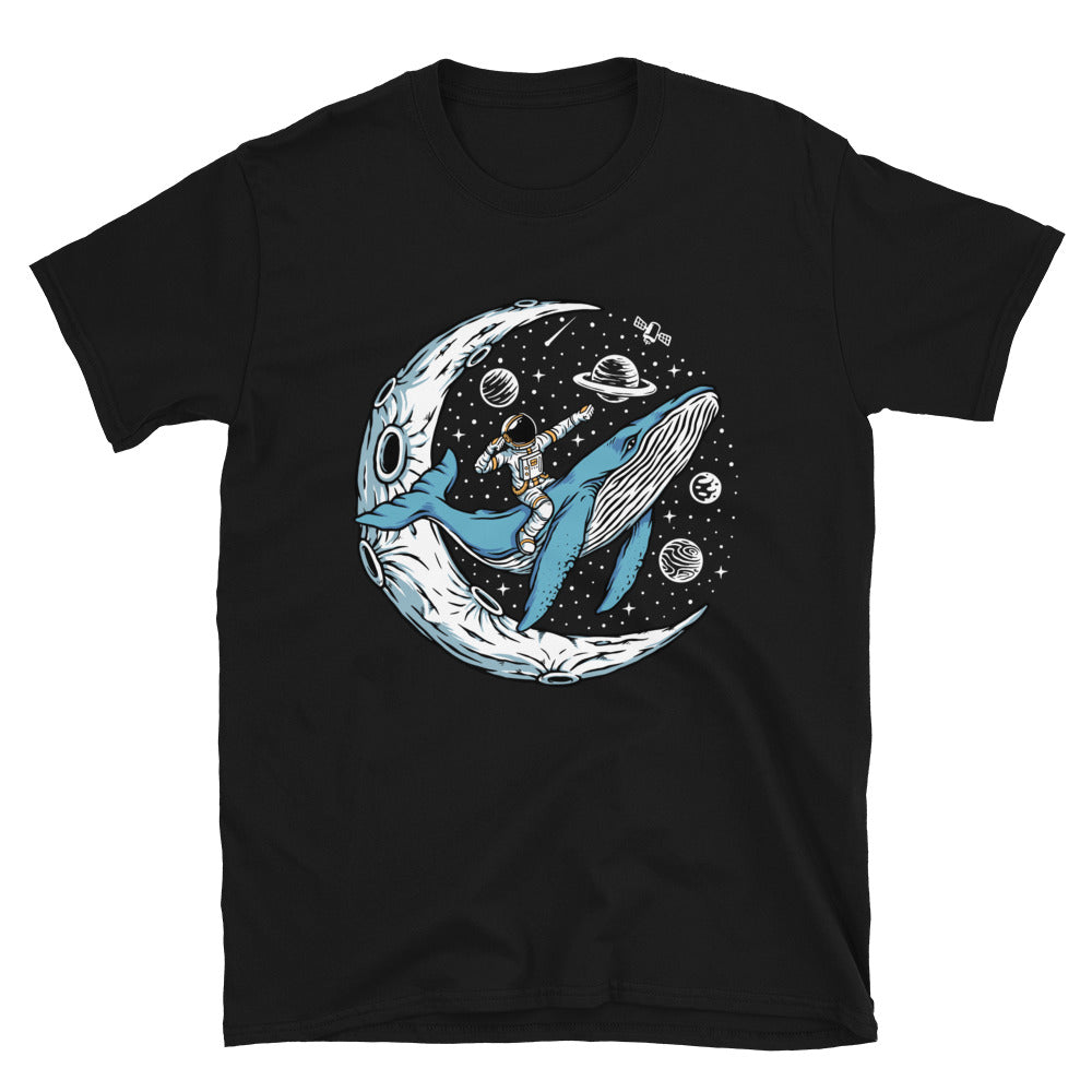 Ride a whale to the moon Fit Unisex Softstyle T-Shirt