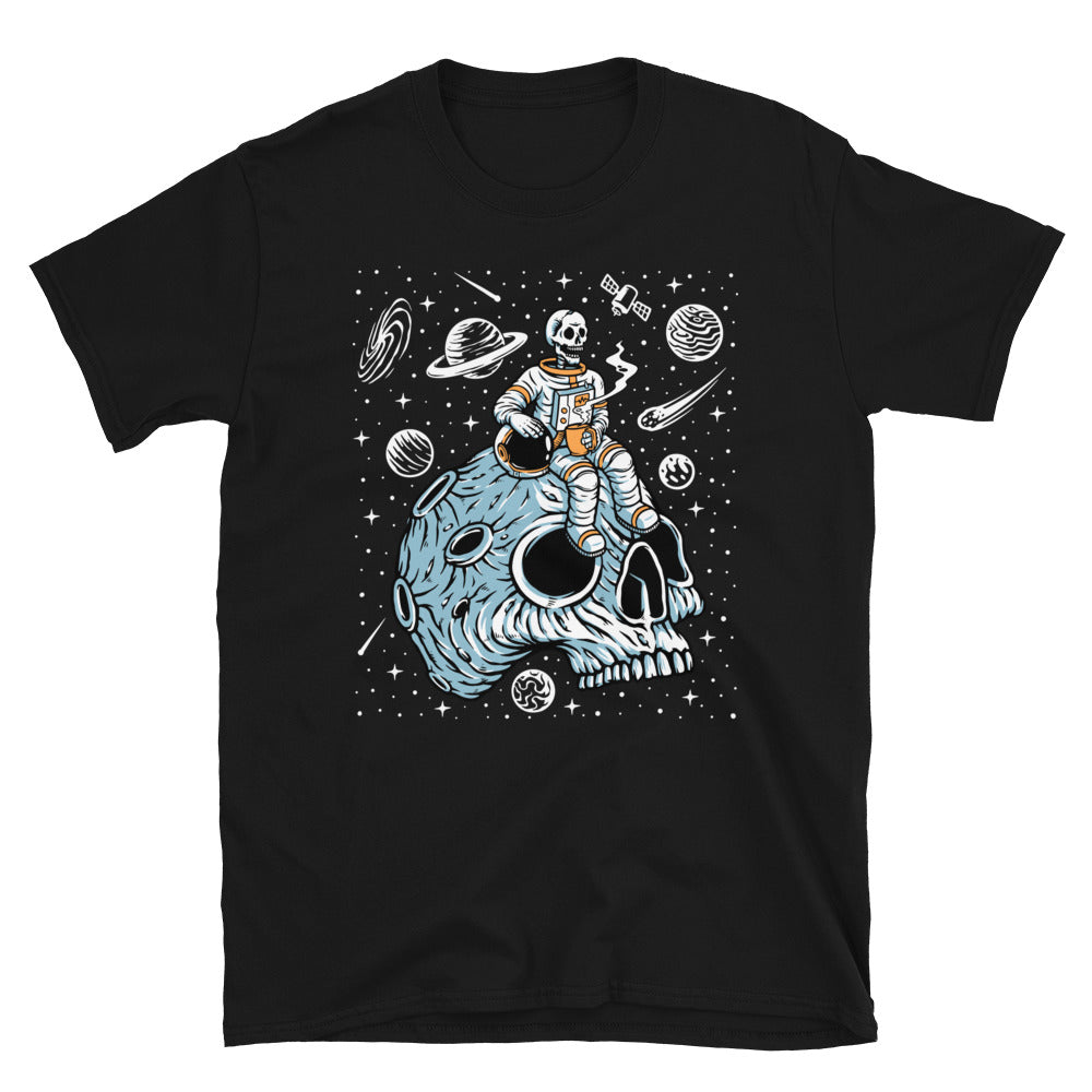 Drinking Coffee on Skull Planet - Fit Unisex Softstyle T-Shirt