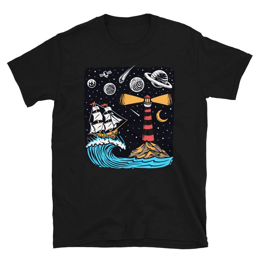 Sailing on the moon at night Fit Unisex Softstyle T-Shirt