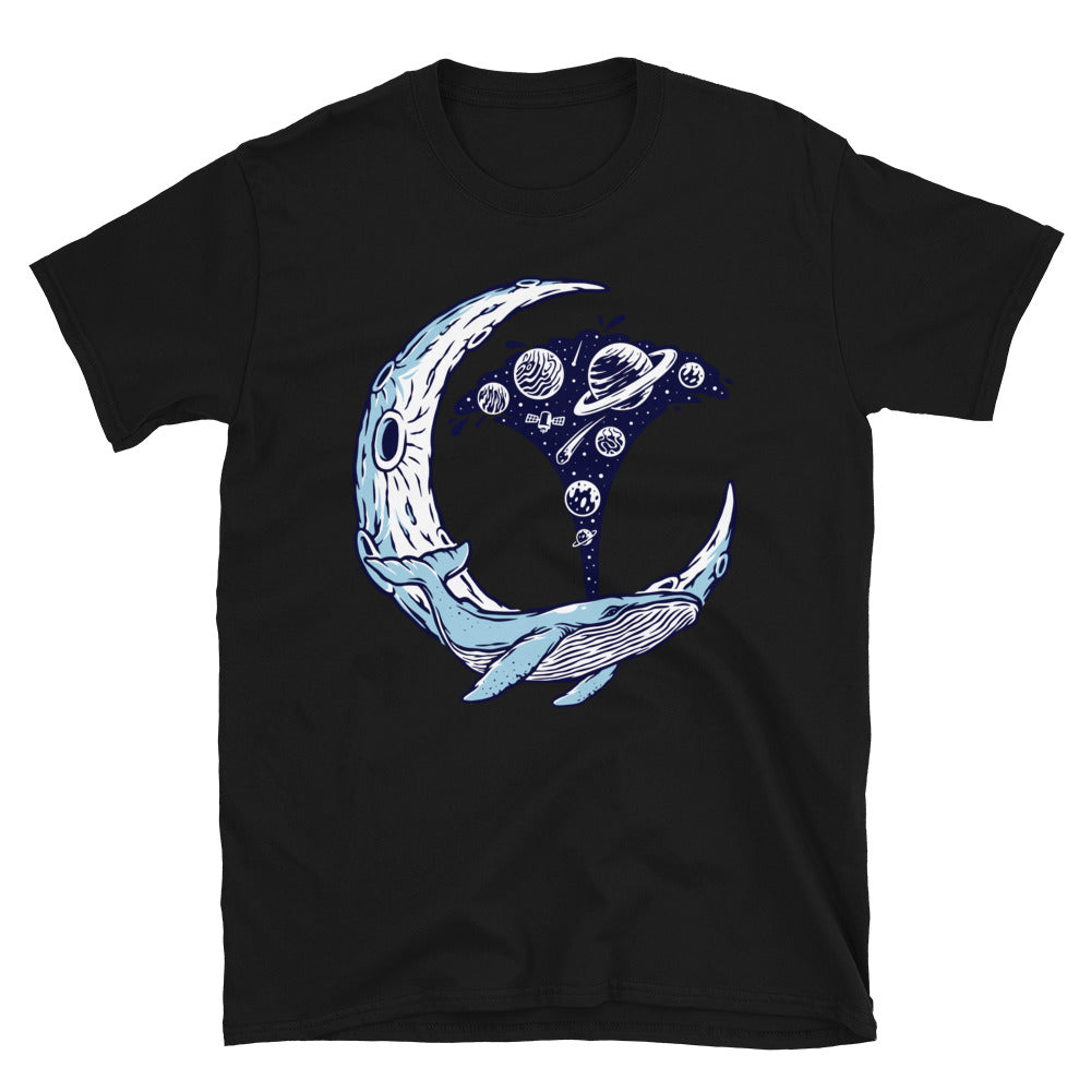 Whale, moon and the universe Fit Unisex Softstyle T-Shirt