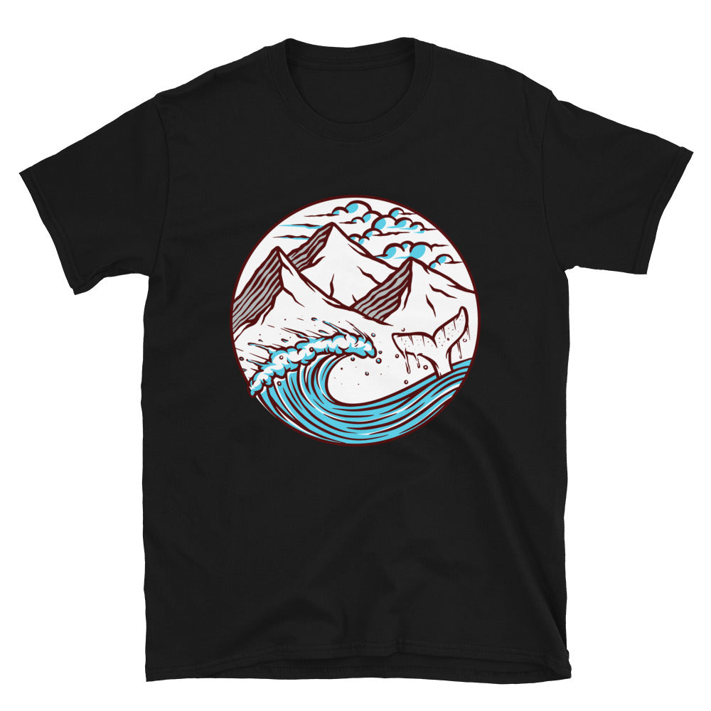 Views of the sea and mountains Fit Unisex Softstyle T-Shirt