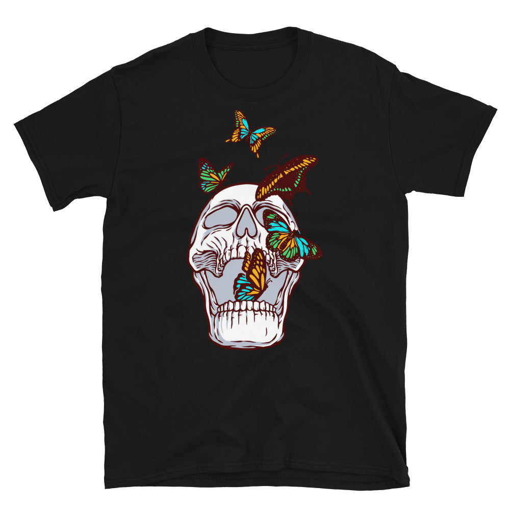 Butterflies and Skulls - Fit Unisex Softstyle T-Shirt