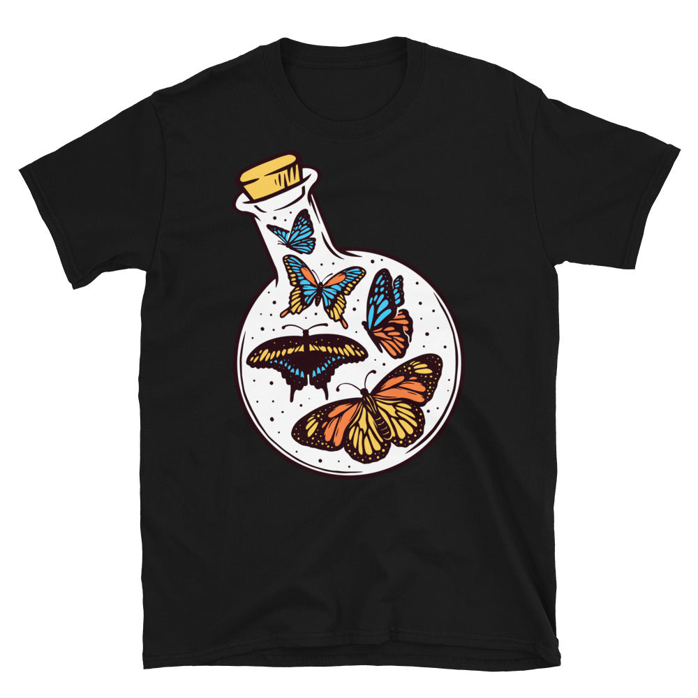 Butterfly in a Glass Bottle - Fit Unisex Softstyle T-Shirt