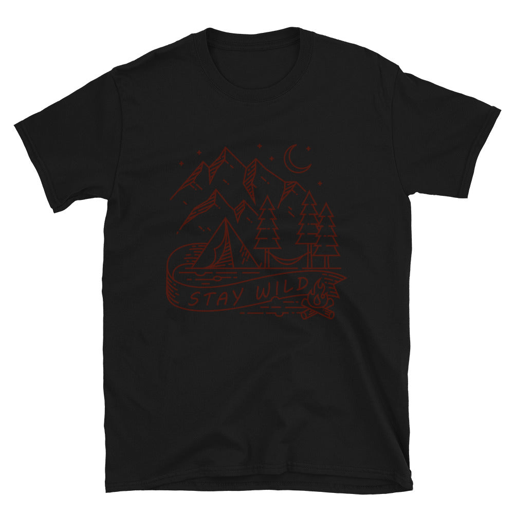 Stay Wild,Camping in the Mountain Fit Unisex Softstyle T-Shirt