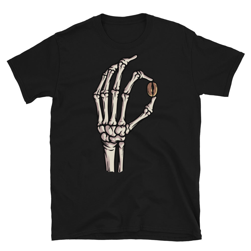 Skull hand with coffee beans Fit Unisex Softstyle T-Shirt