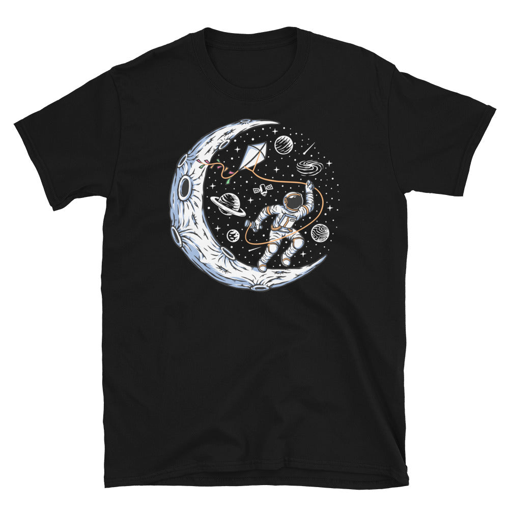 Astronauts Flying Kites on the Moon - Fit Unisex Softstyle T-Shirt