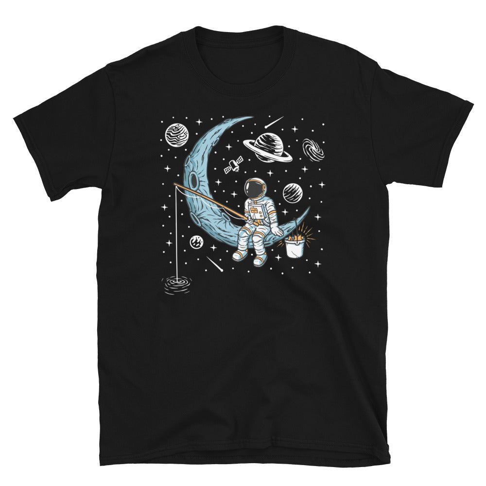 Astronauts Fishing on the Moon - Fit Unisex Softstyle T-Shirt