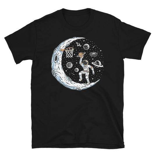 Astronaut Playing Basketball on the moon - Fit Unisex Softstyle T-Shirt