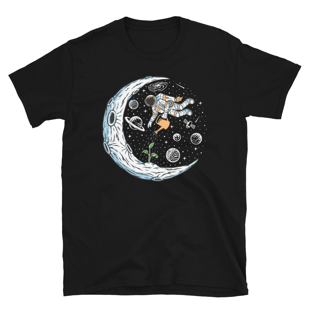Astronaut Plant Trees on the Moon - Fit Unisex Softstyle T-Shirt