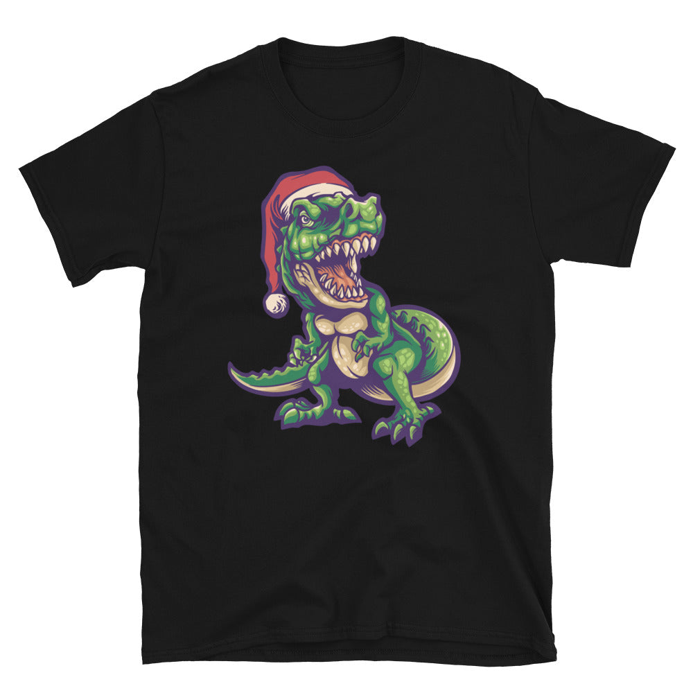 Dinosaurus T-Rex Santa, Christmas - Fit Unisex Softstyle T-Shirt