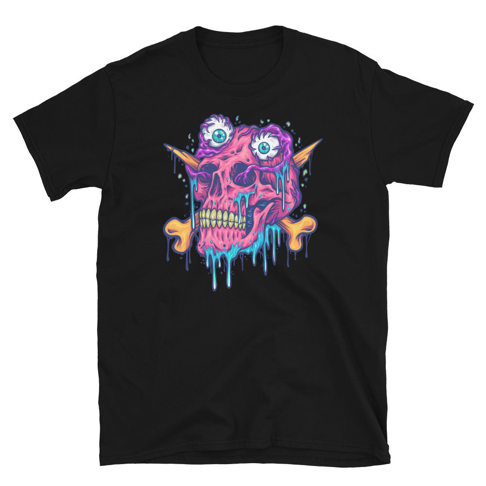 Eyeball Monster Skull Head - Fit Unisex Softstyle T-Shirt