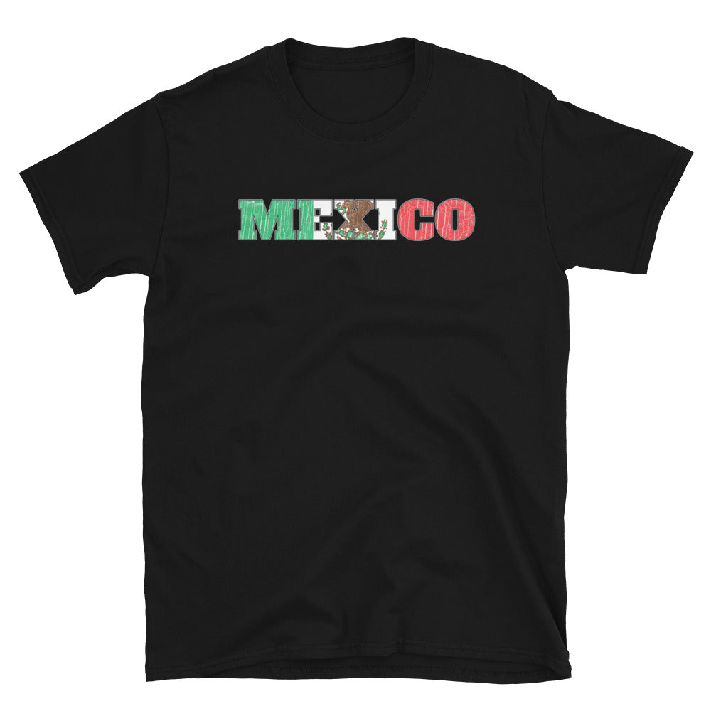 Mexiko-Buchstabe Distressed Fit Unisex Softstyle T-Shirt