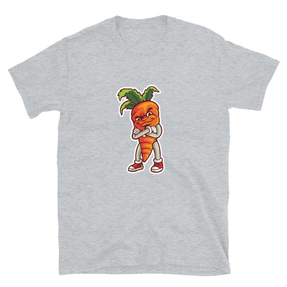 Vegetarian smile carrot mascot Fit Unisex Softstyle T-Shirt