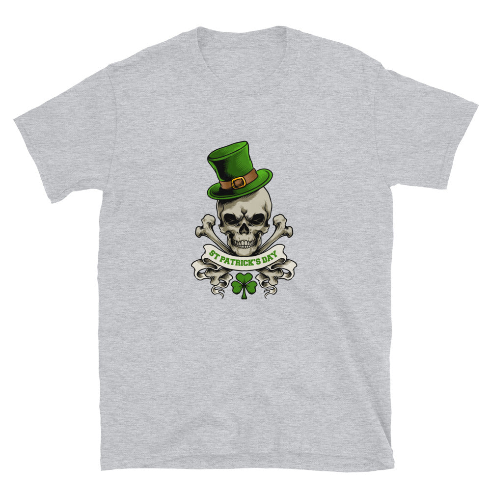 st patrick's day Skull and cross bone Fit Unisex Softstyle T-Shirt