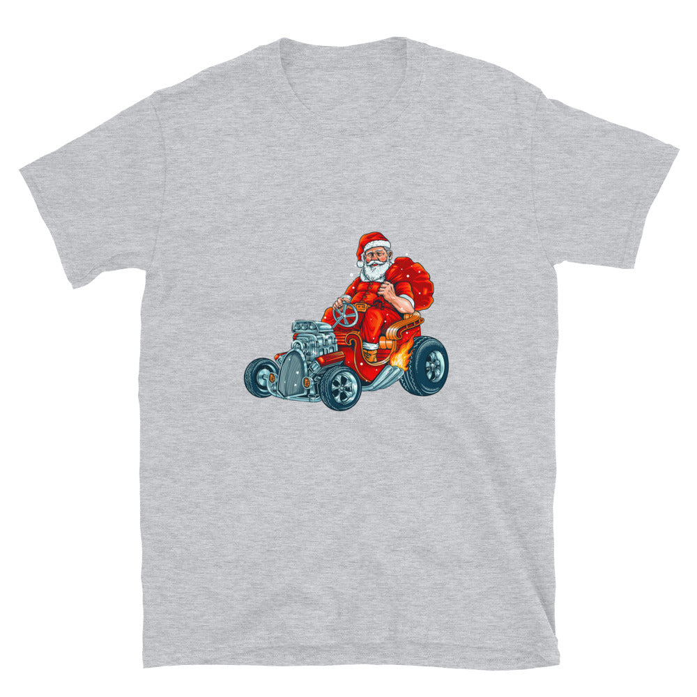 Racing Car Santa Claus Fit Unisex Softstyle T-Shirt