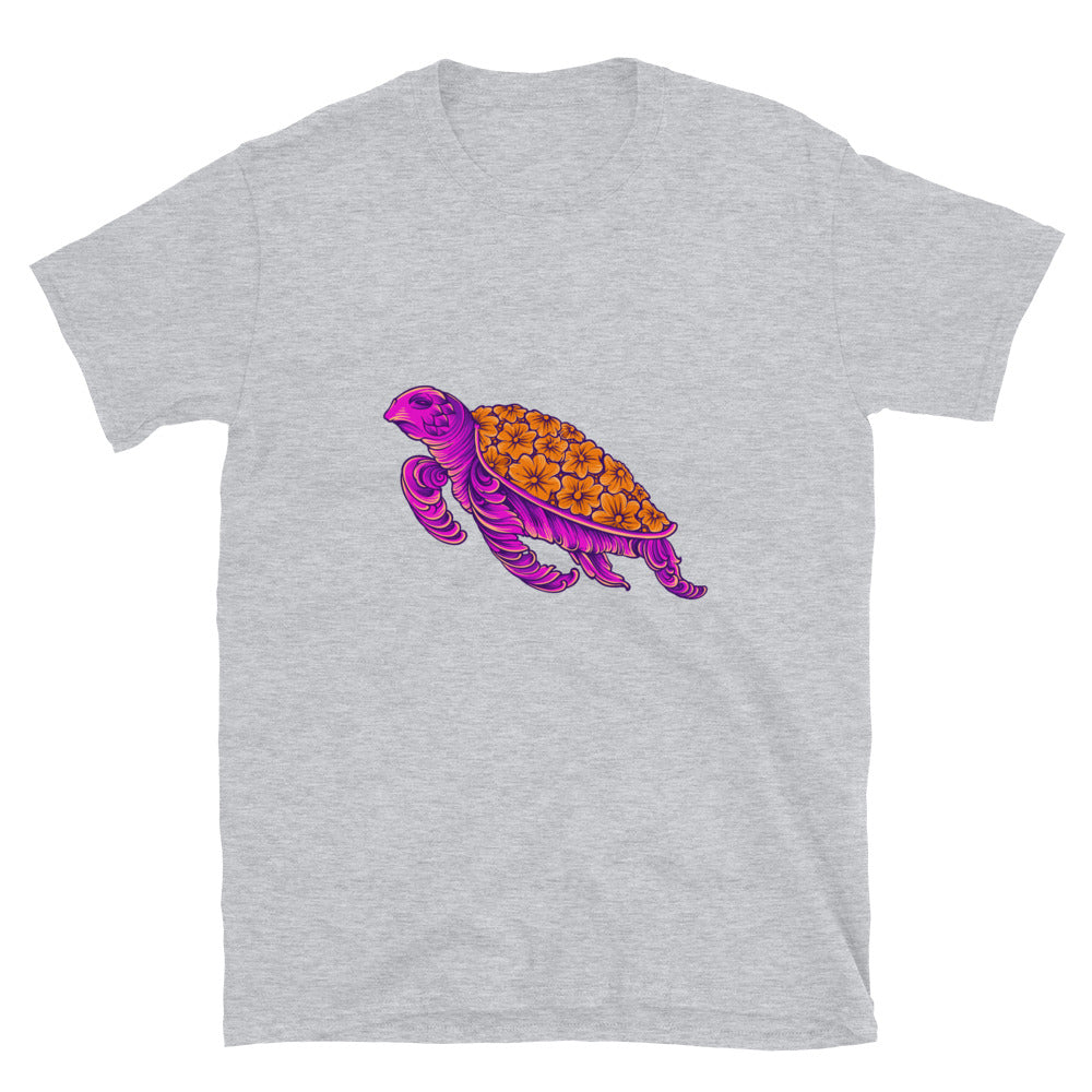 Turtle vintage floral ornament Fit Unisex Softstyle T-Shirt