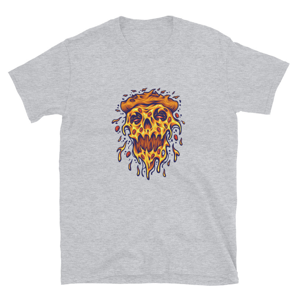 Spooky zombie pizza derretida Fit Unisex Softstyle Camiseta