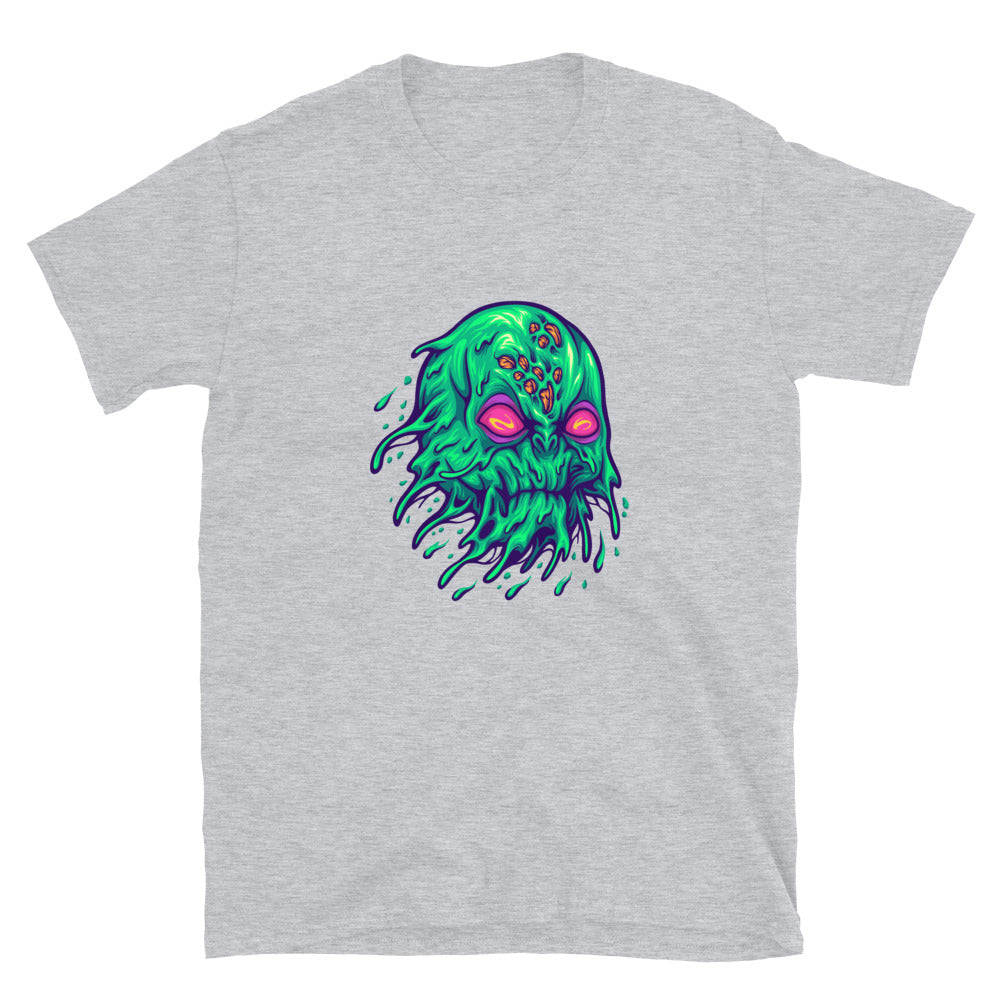 Scary flying alien head Fit Unisex Softstyle T-Shirt