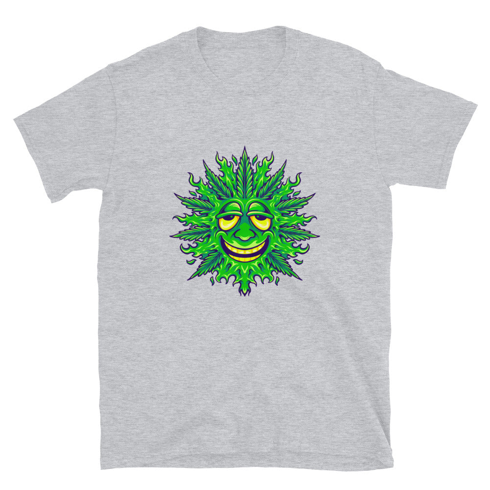 Hoja de hierba linda sonrisa emoji Fit Unisex Softstyle Camiseta