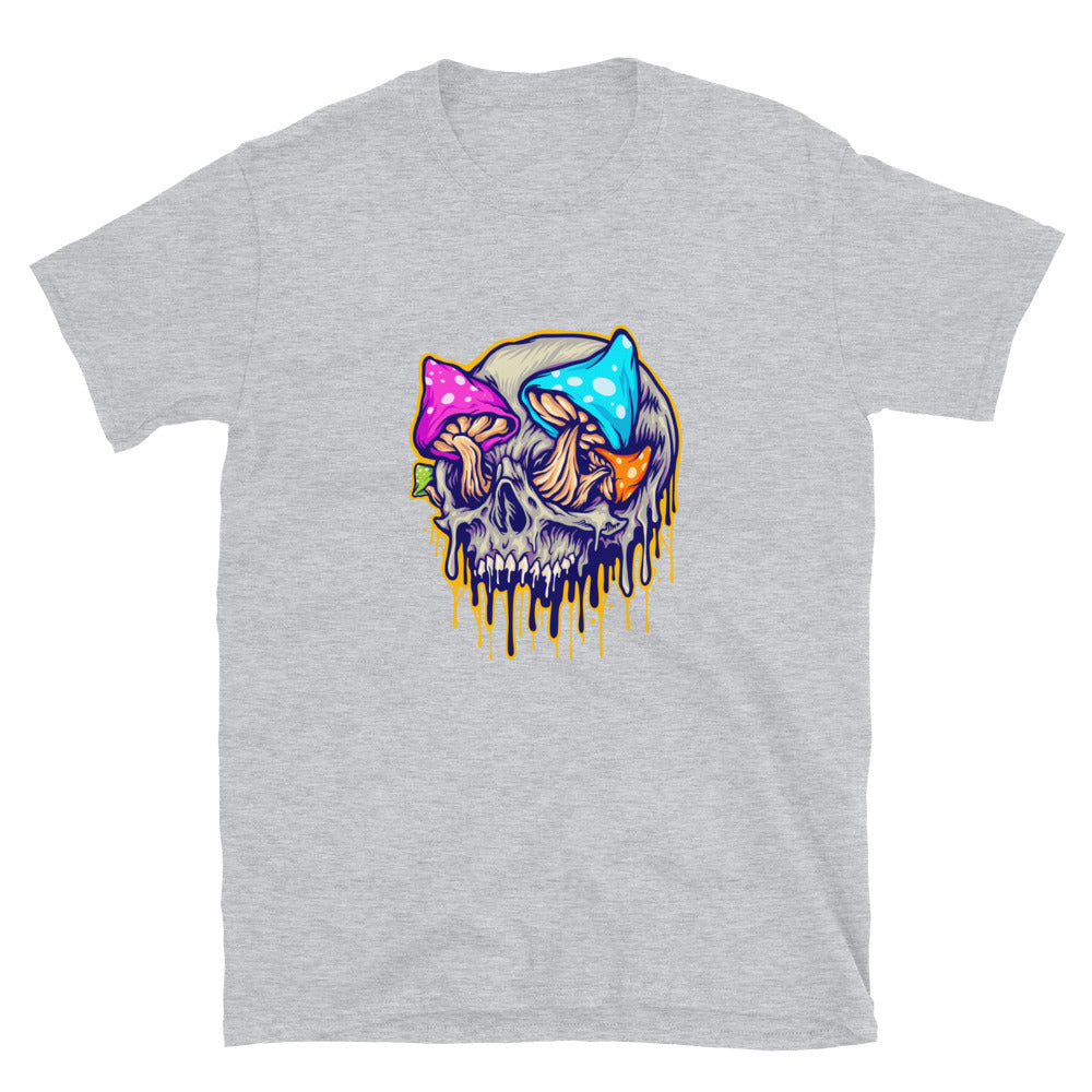 Scary skull mushrooms melted colorful Fit Unisex Softstyle T-Shirt