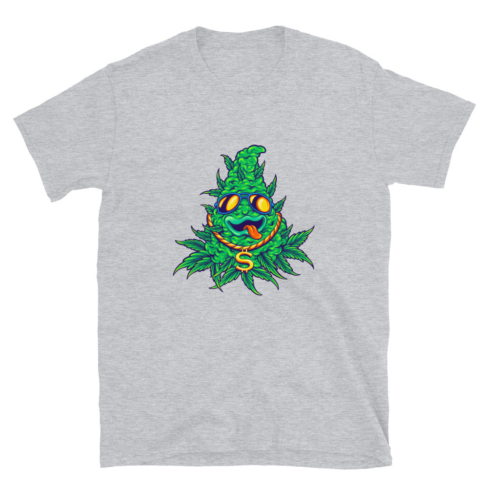 Weed leaf with sunglasses Fit Unisex Softstyle T-Shirt