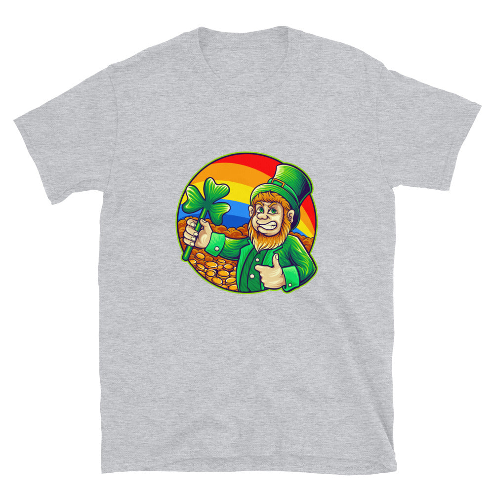 St. Patricks Kleeblatt mit Geld Fit Unisex Softstyle T-Shirt