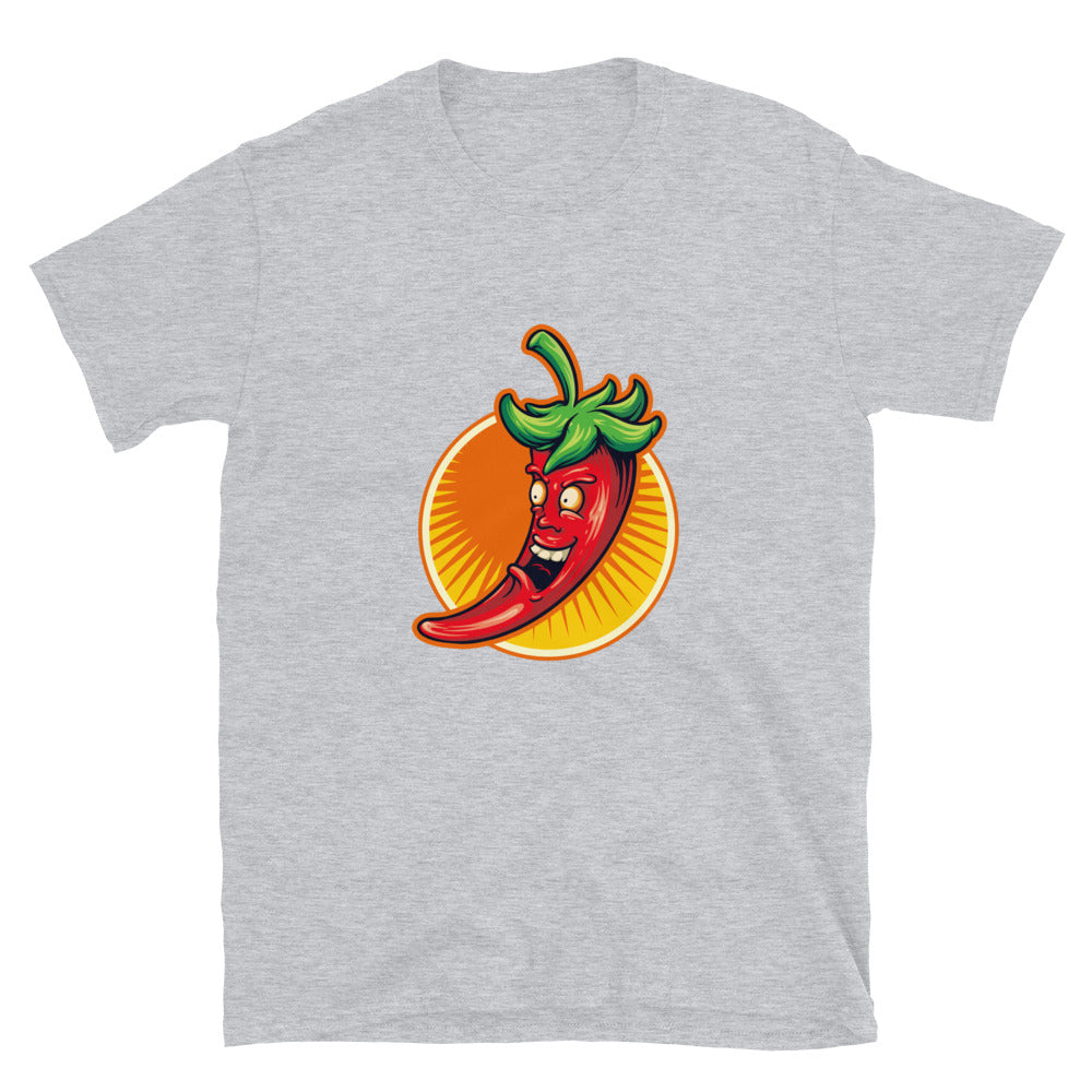 Red Chili Flavour Mascot Logo Fit Unisex Softstyle T-Shirt