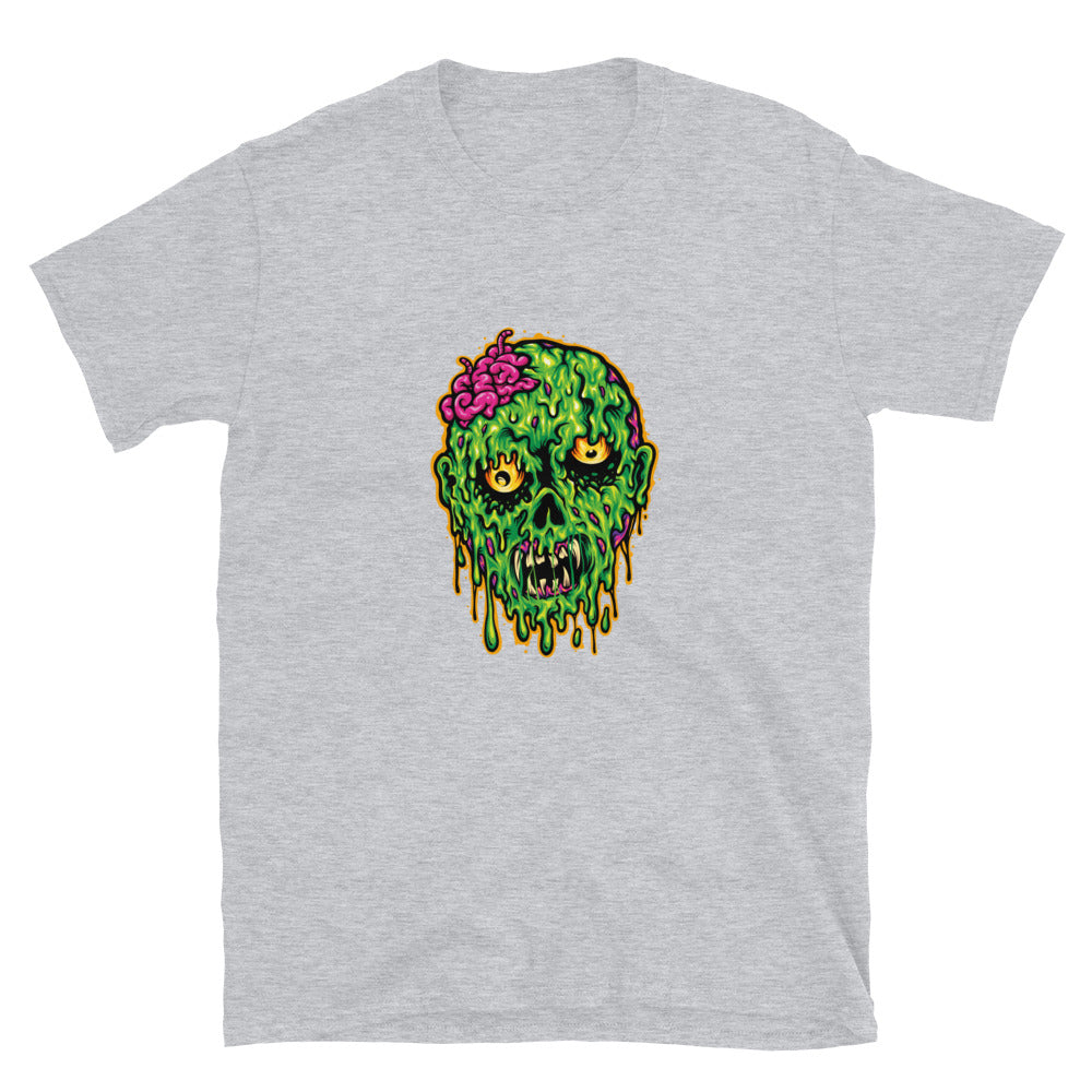 Zombie Head Horror Melting Halloween Fit Unisex Softstyle T-Shirt