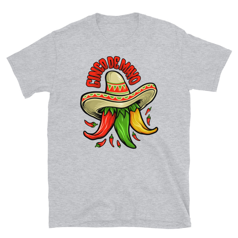 Logo Restaurant Cinco de Mayo Mexican Chili Mascot Fit Unisex Softstyle T-Shirt