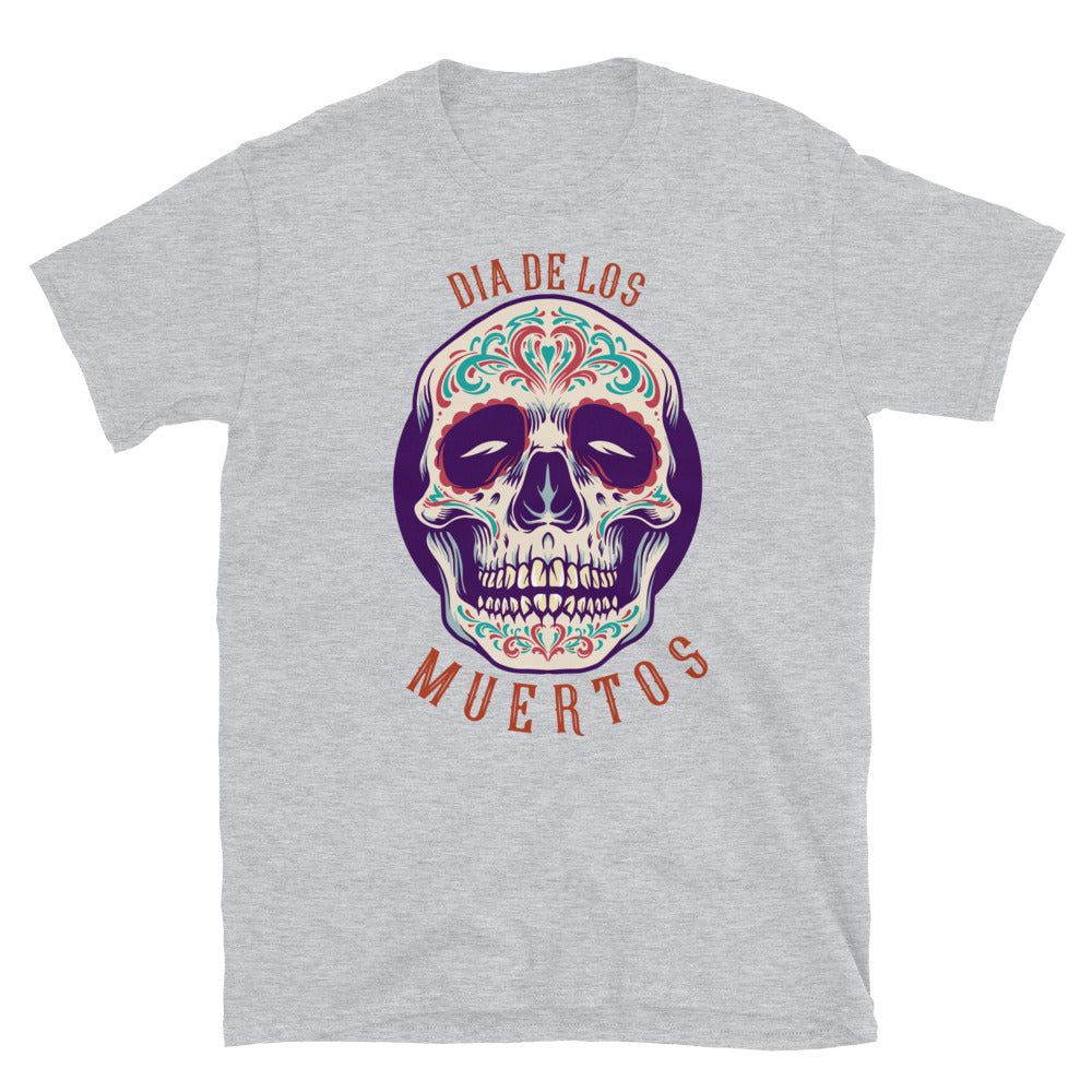 Mexican Sugar skull Dia De Los Muertos Fit Unisex Softstyle T-Shirt
