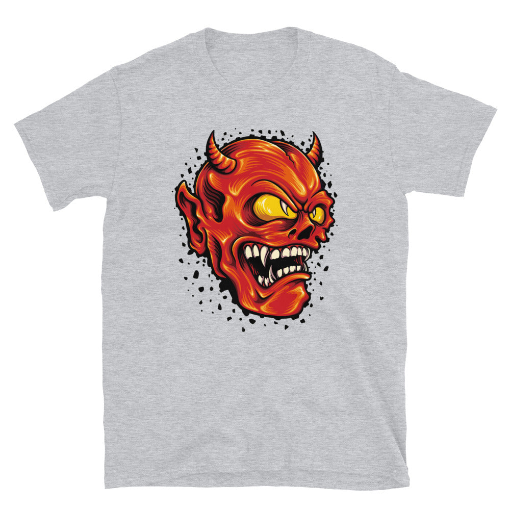 Red Devil Smiley Cartoon Maskottchen Fit Unisex Softstyle T-Shirt