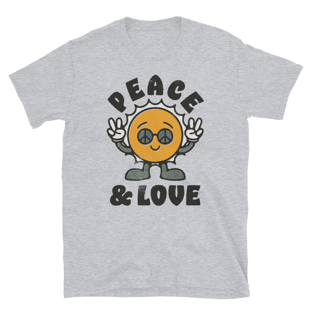 Peace and Love Boho Retro Fit Unisex Softstyle T-Shirt